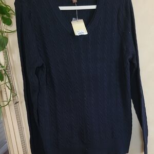 Sonoma Men's Navy V-Neck Sweater